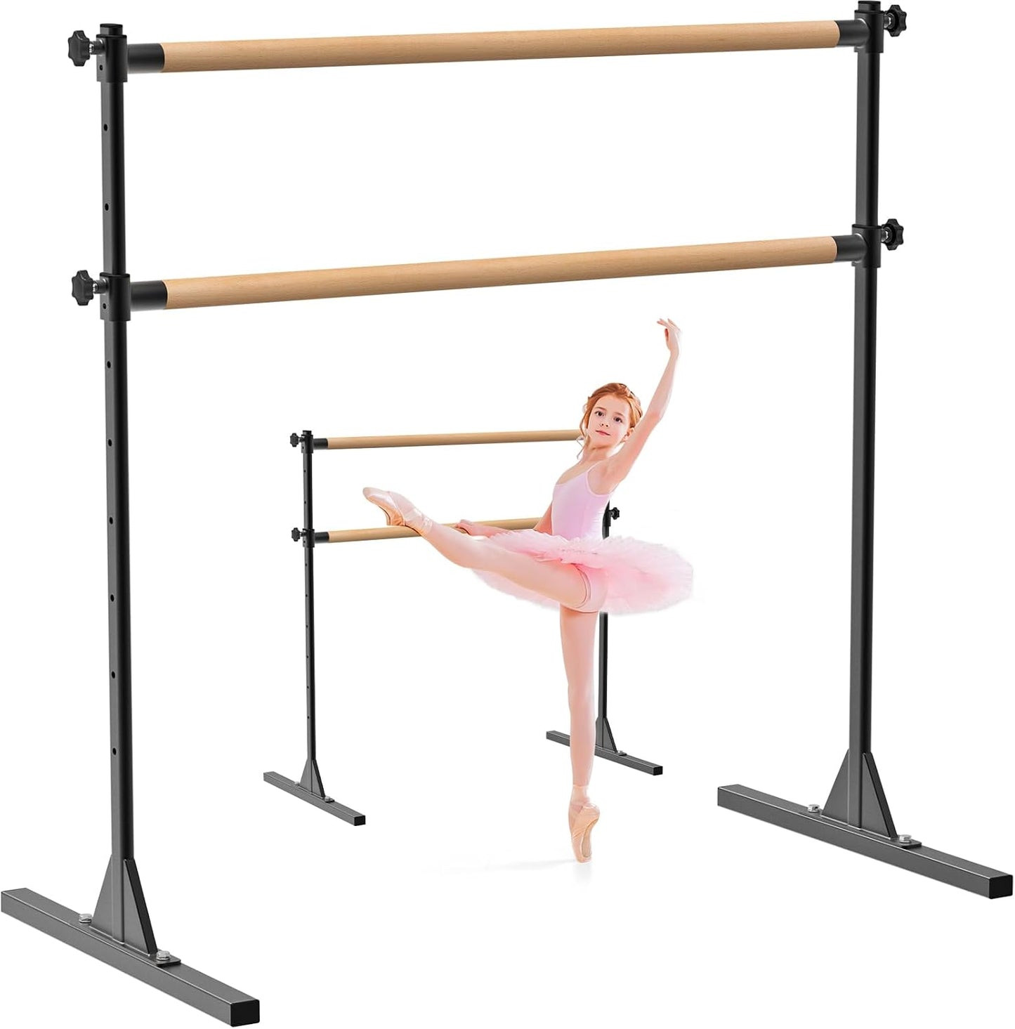 Height Adjustable Ballet Barre for Dance and Stretching Support