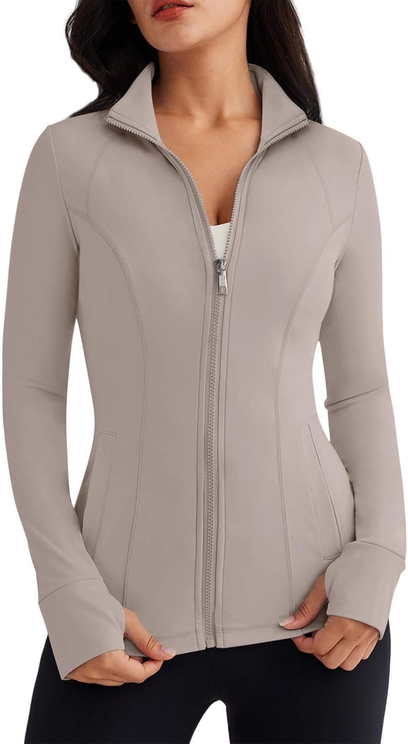 Trendy Queen Womens Lightweight Zip Up Jackets for Fall Gym