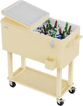 VINGLI 80 Quart Rolling Ice Chest for Outdoor Parties and Events