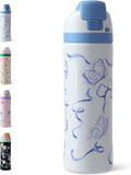 DLOCCOLD Insulated Stainless Steel Water Bottle with Straw - Leakproof