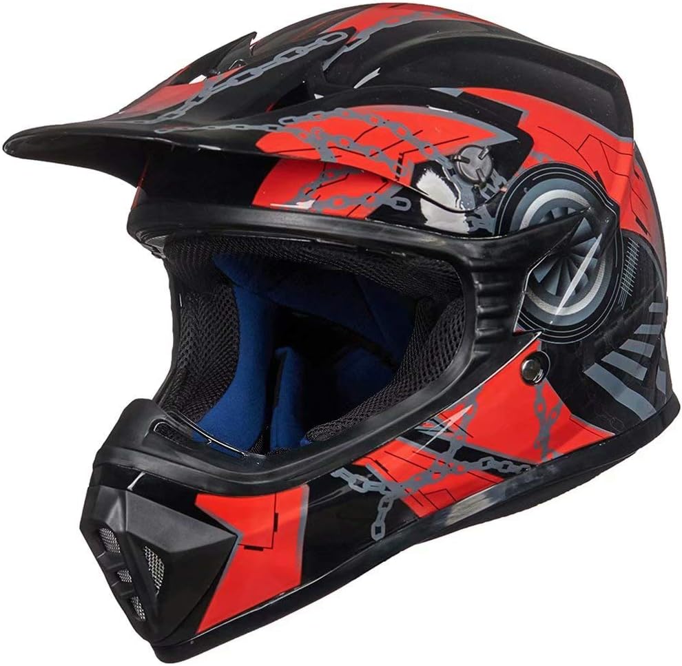 ILM Adult Dirt Bike Helmets for Safety and Comfort in Red Black
