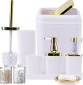 9Pcs Bathroom Accessories Set White - Complete Countertop Kit