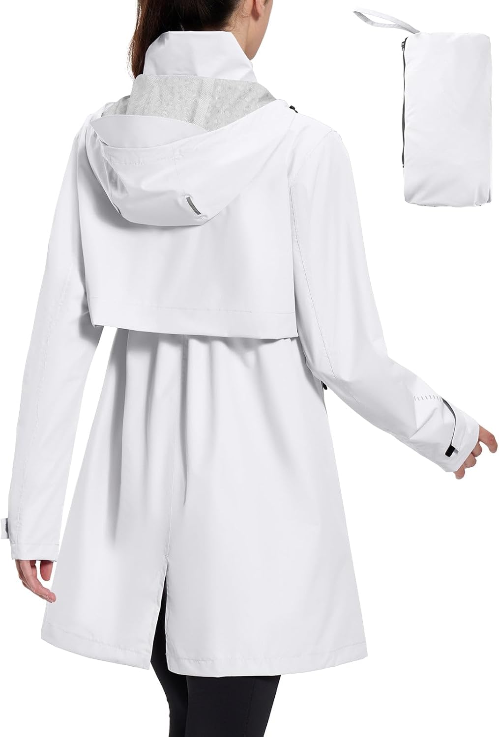 Baleaf Women's Long Rain Coat Packable Waterproof Windbreaker