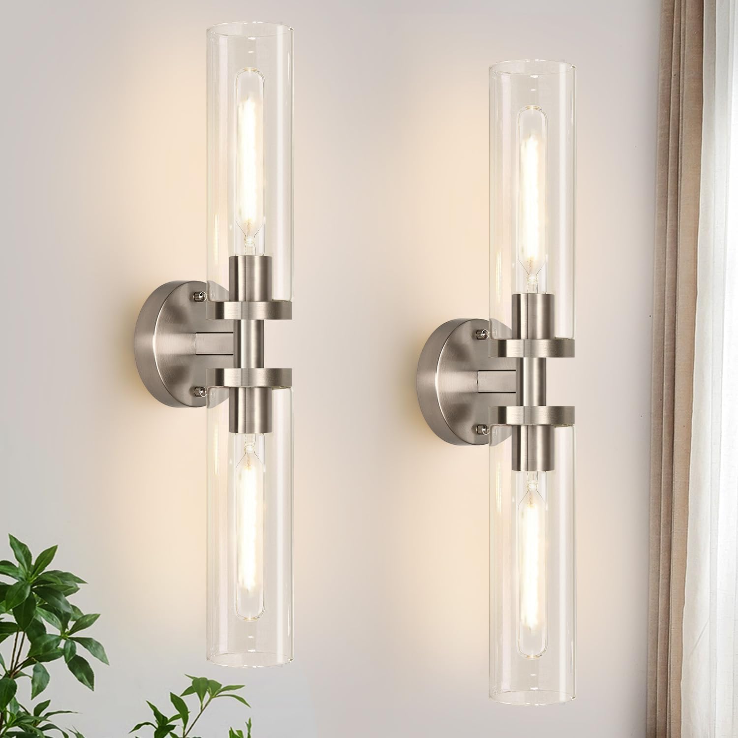 Wall Sconces Set of Two for Modern Bathroom Lighting Decor