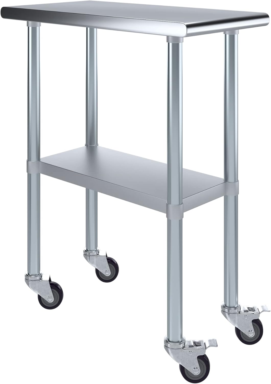AmGood Stainless Steel Work Table with Wheels for Versatile Use