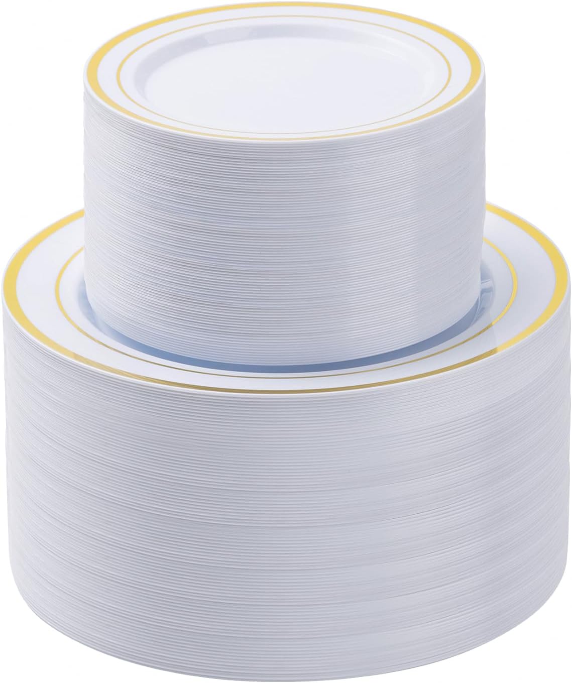 200PCS Gold Plastic Plates Set for Elegant Parties and Events