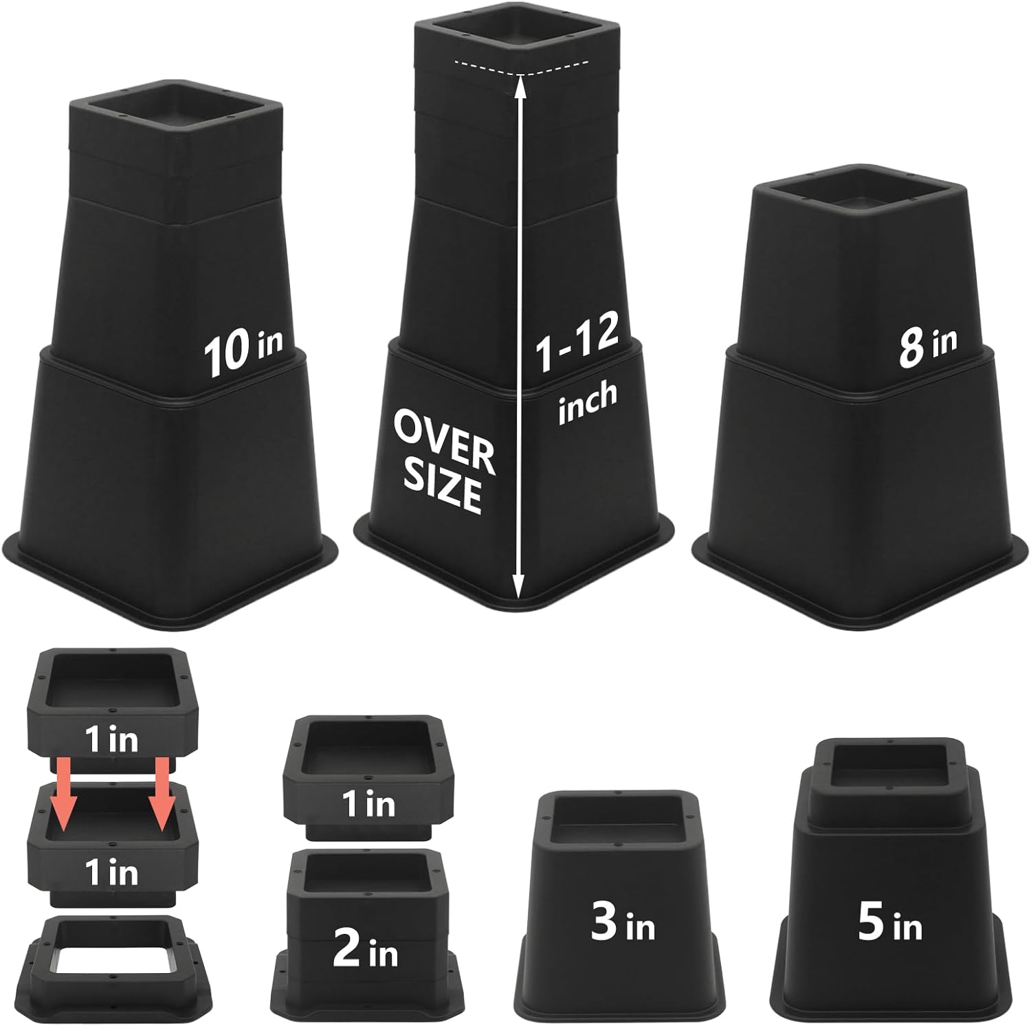 28 Pcs Adjustable Bed Risers for Enhanced Comfort and Support