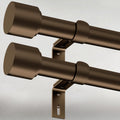 Bronze Curtain Rods 48 to 84 in 2 Pack - Heavy Duty Adjustable Set