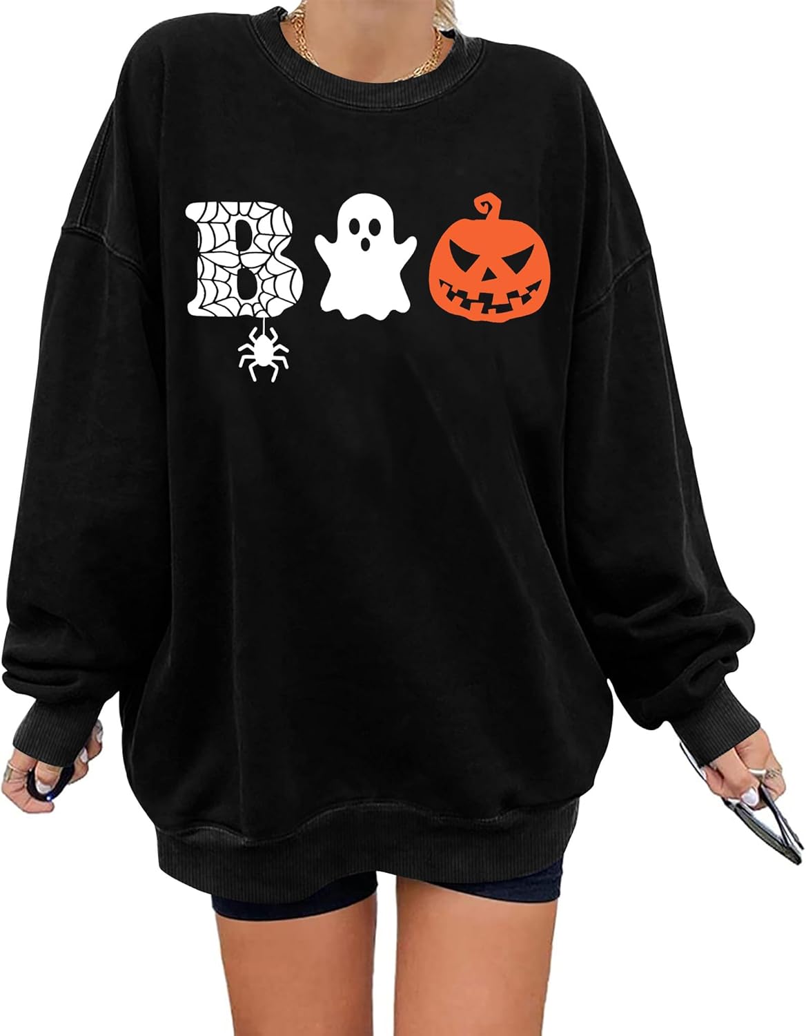 Oversized Pumpkin Sweatshirt for Women: Cozy Fall Top