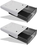 Under Desk Drawer Organizer 2 Pack - Hidden Slide-Out Storage for Desk