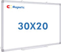 Double Sided White Board Dry Erase 30 x 20 in - Magnetic, Wall or Hang