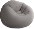 Inflatable Lounge Chair: Corduroy Flocking, Durable Vinyl, Compact Fold, 220lb Capacity