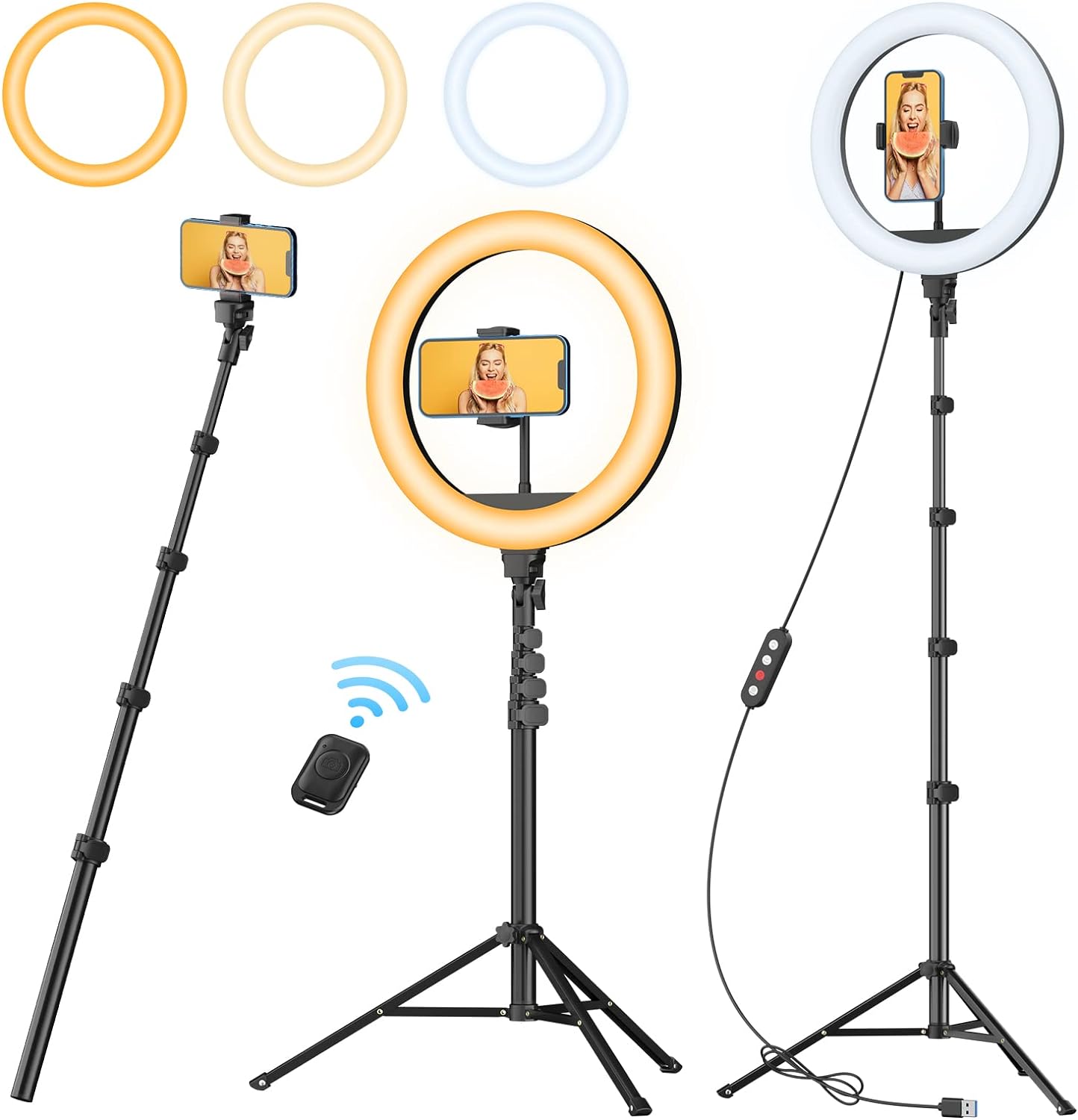 TODI 12in Ring Light with Tripod for Perfect Selfies and Streaming
