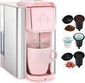 Mecity Pink Coffee Maker 3-in-1 Single Serve - Compact, Fast Brew