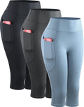 NELEUS Women's Tummy Control High Waist Capri Leggings - Pocketed soft