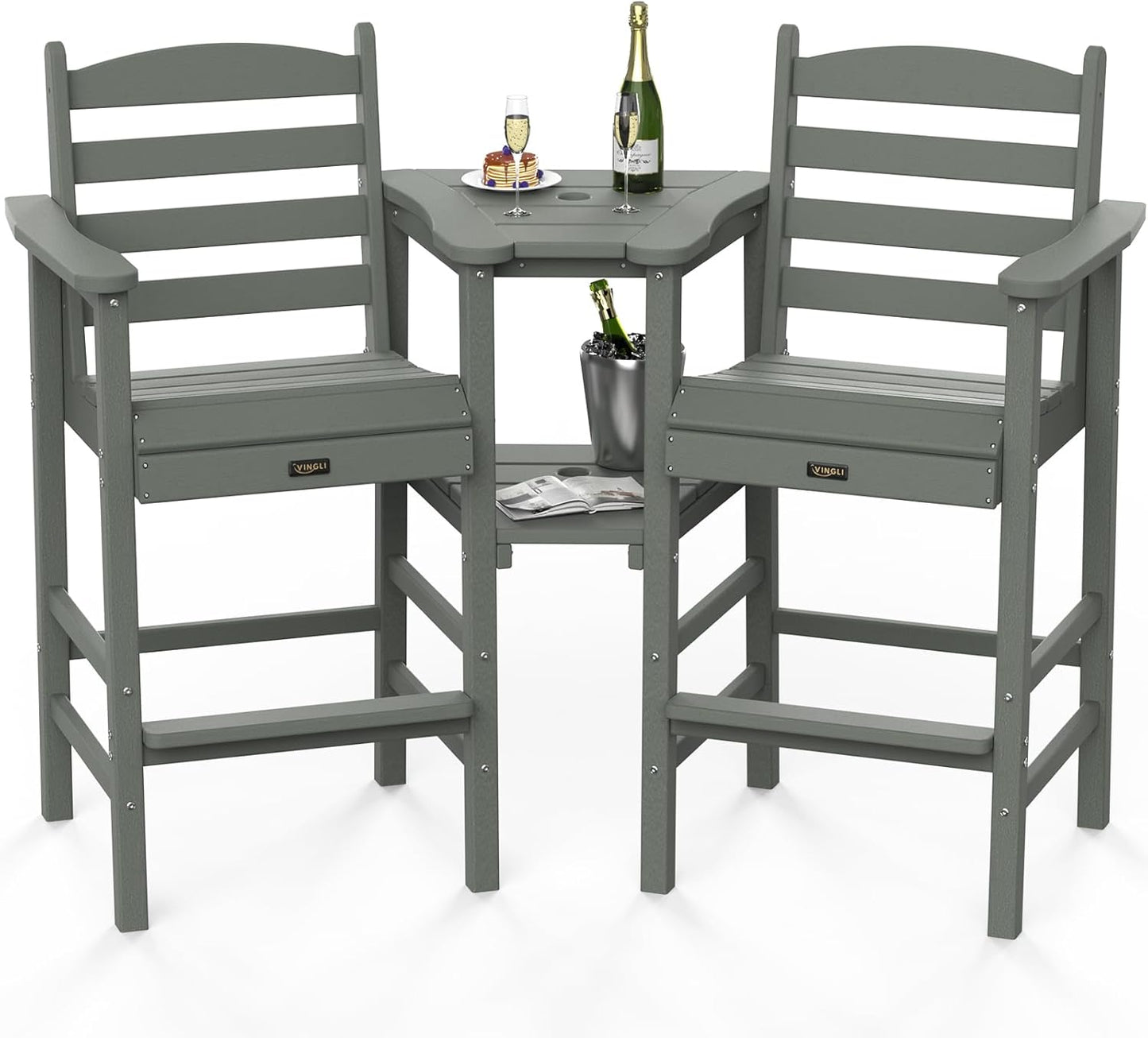 VINGLI Tall Adirondack Chairs Set of 2 for Outdoor Relaxation