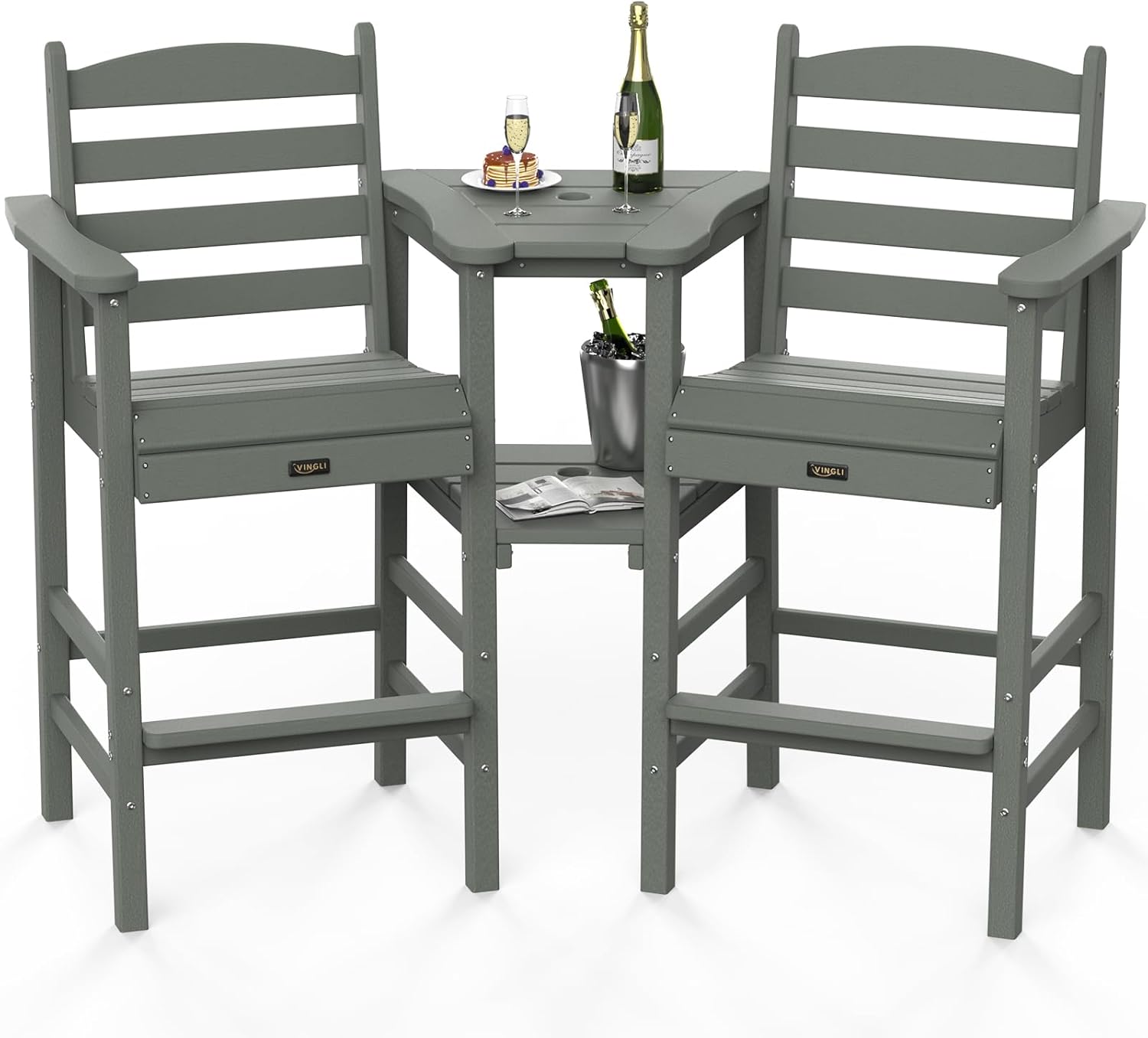 VINGLI Tall Adirondack Chairs Set of 2 for Outdoor Relaxation