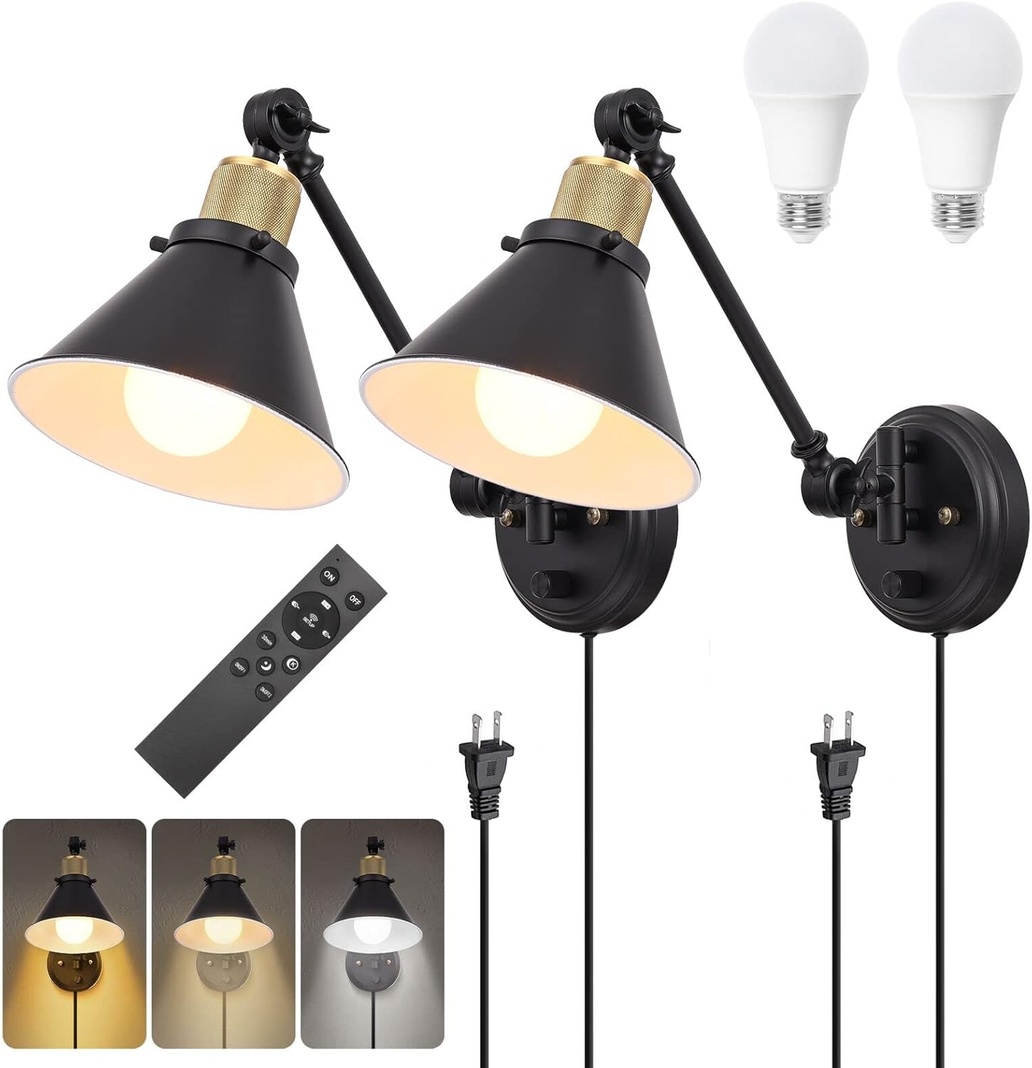 Dimmable Wall Sconce with Remote Control for Adjustable Lighting