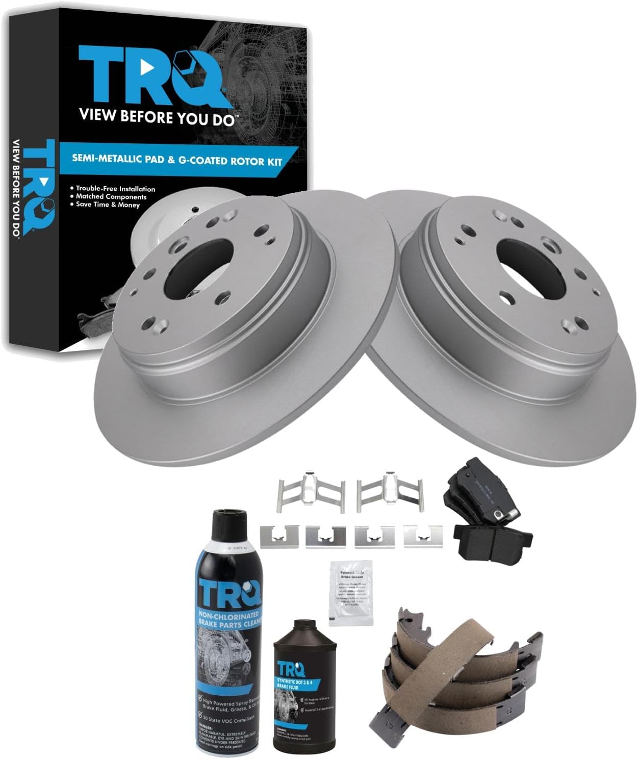 TRQ Rear Brake Pad & Rotor Kit for Acura TL & Honda Element