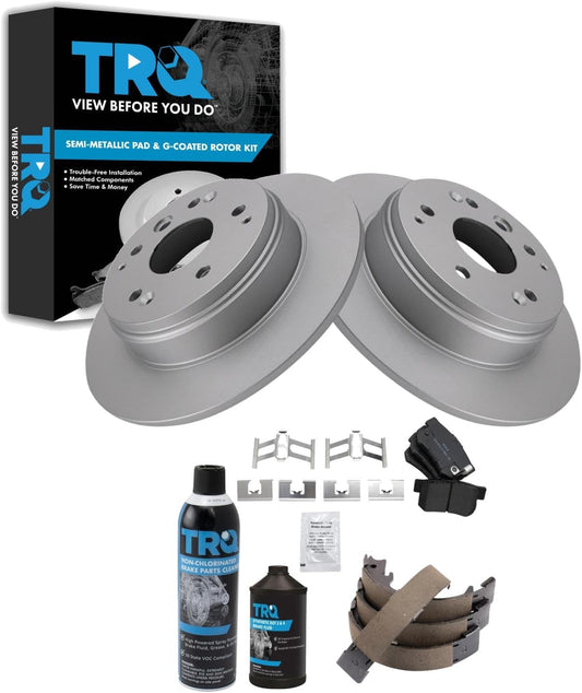 TRQ Rear Brake Pad & Rotor Kit for Acura TL & Honda Element