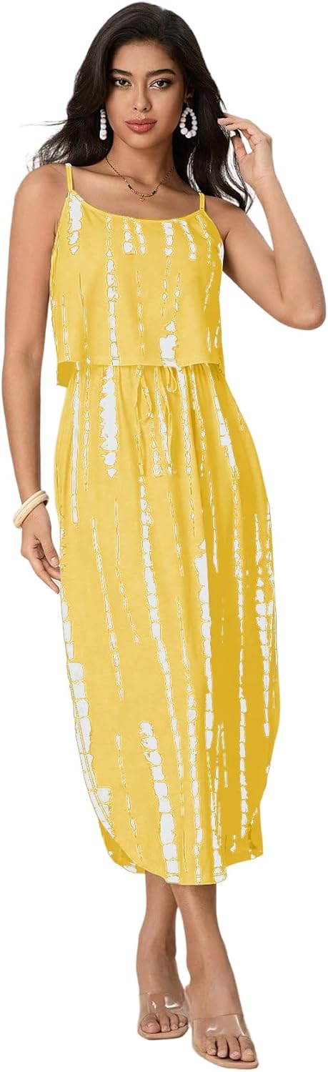 Women's Spaghetti Strap Tie Dye Cami Dress for All Occasions