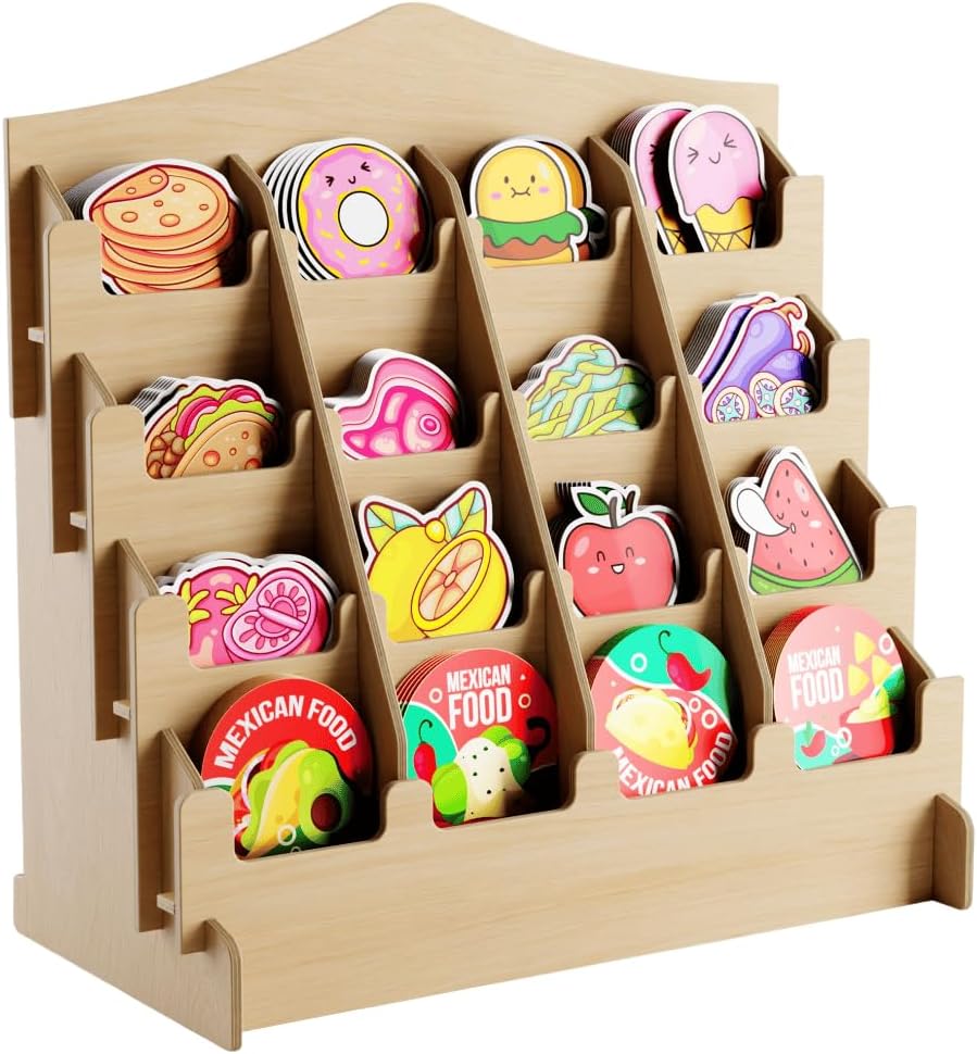 Sticker Display Stand with Curved Pockets for Big 4ft' Stickers