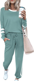 PRETTYGARDEN Women 2 Piece Lounge Tracksuit - High Waist Jogger Set