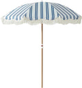 6.5FT Fringe Striped Beach Umbrella - UPF 50+ Tilt & Portable