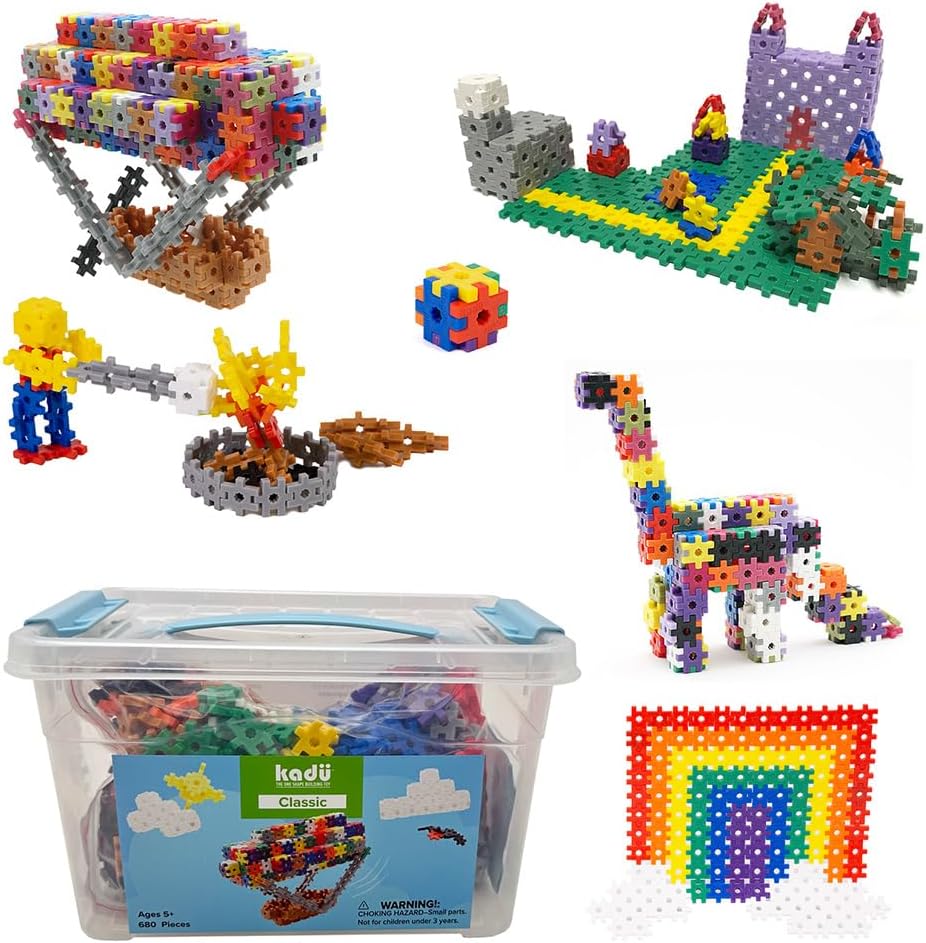 KADU 680pc Rainbow Classic Set - Imaginative STEM Building Toy