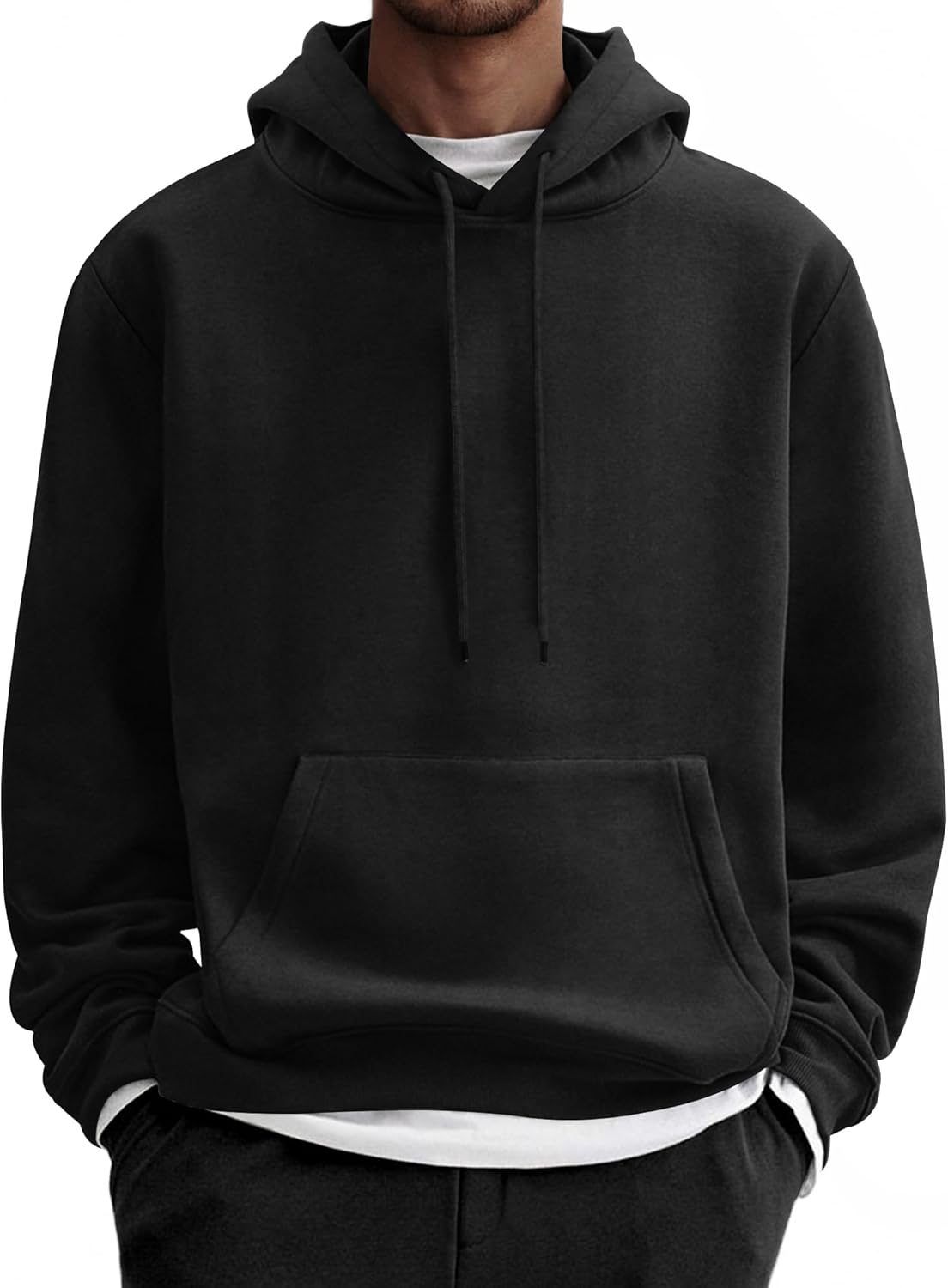Men's Cotton Fleece Hooded Sweatshirt for Casual Comfort