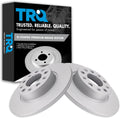 TRQ Rear Brake Rotors Set Solid Premium G-Coated for Fiat 500X