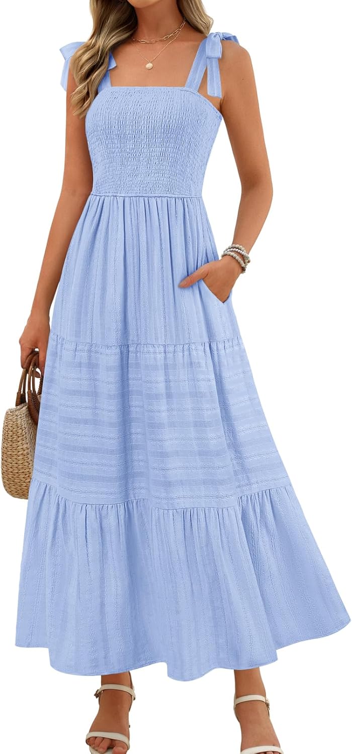Stylish Women's Summer Boho Maxi Dress for Beach Vacations