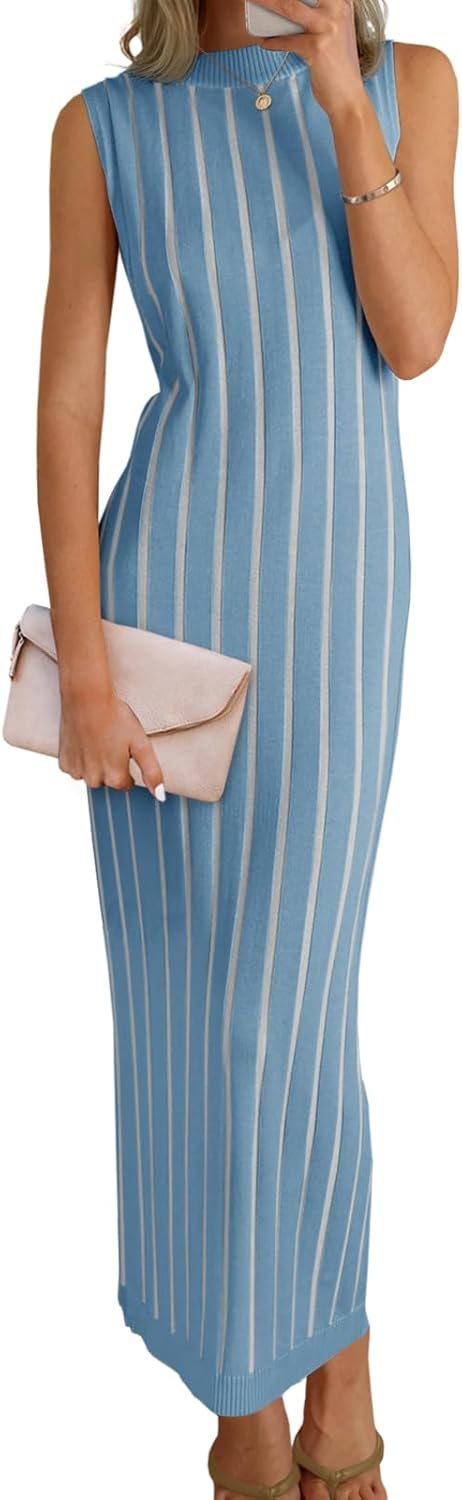 Wenrine Womens Sleeveless Sweater Dress for Effortless Style