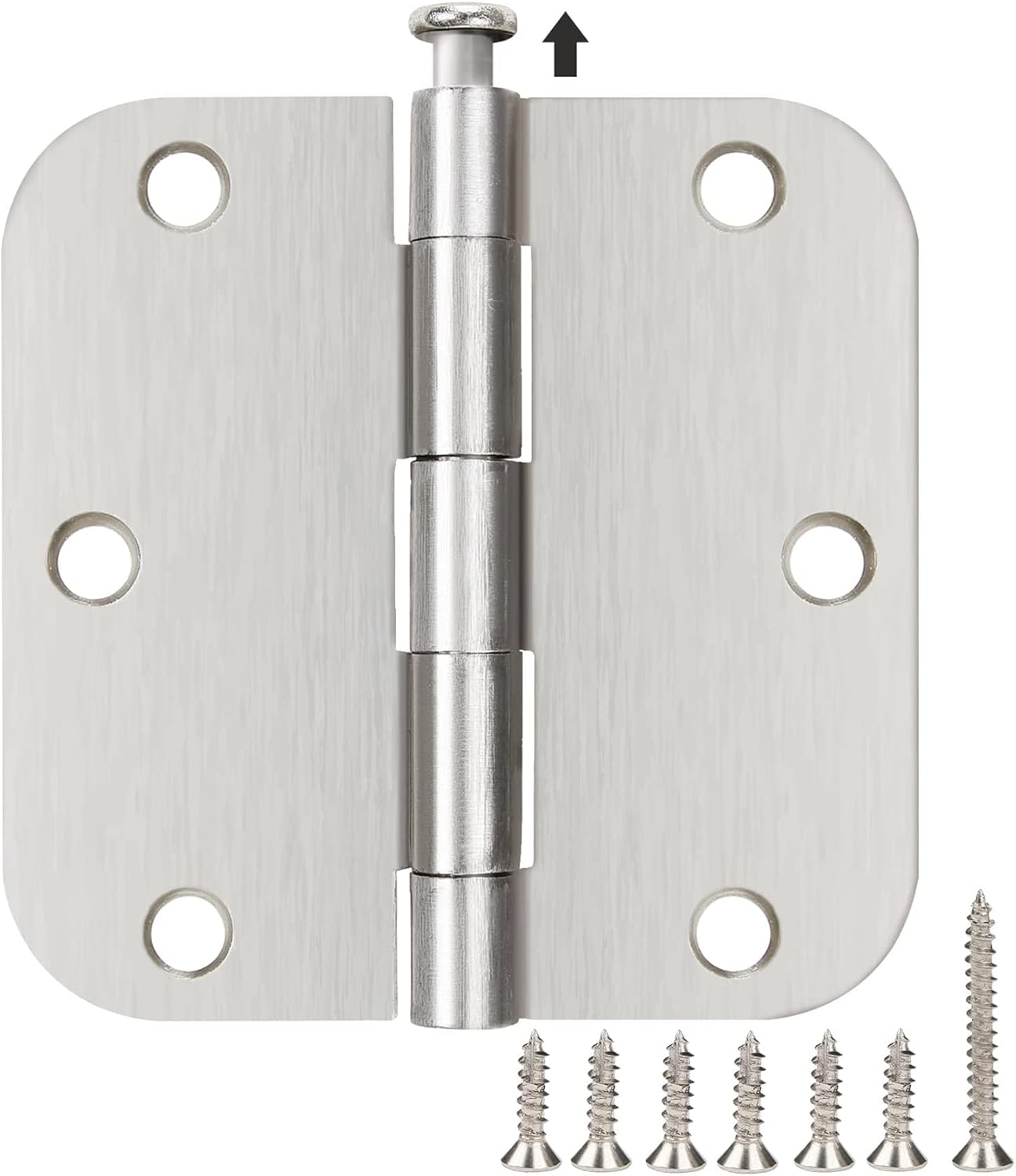 42 Pack Rounded Door Hinges Brushed Nickel 3.5 Inch Quality
