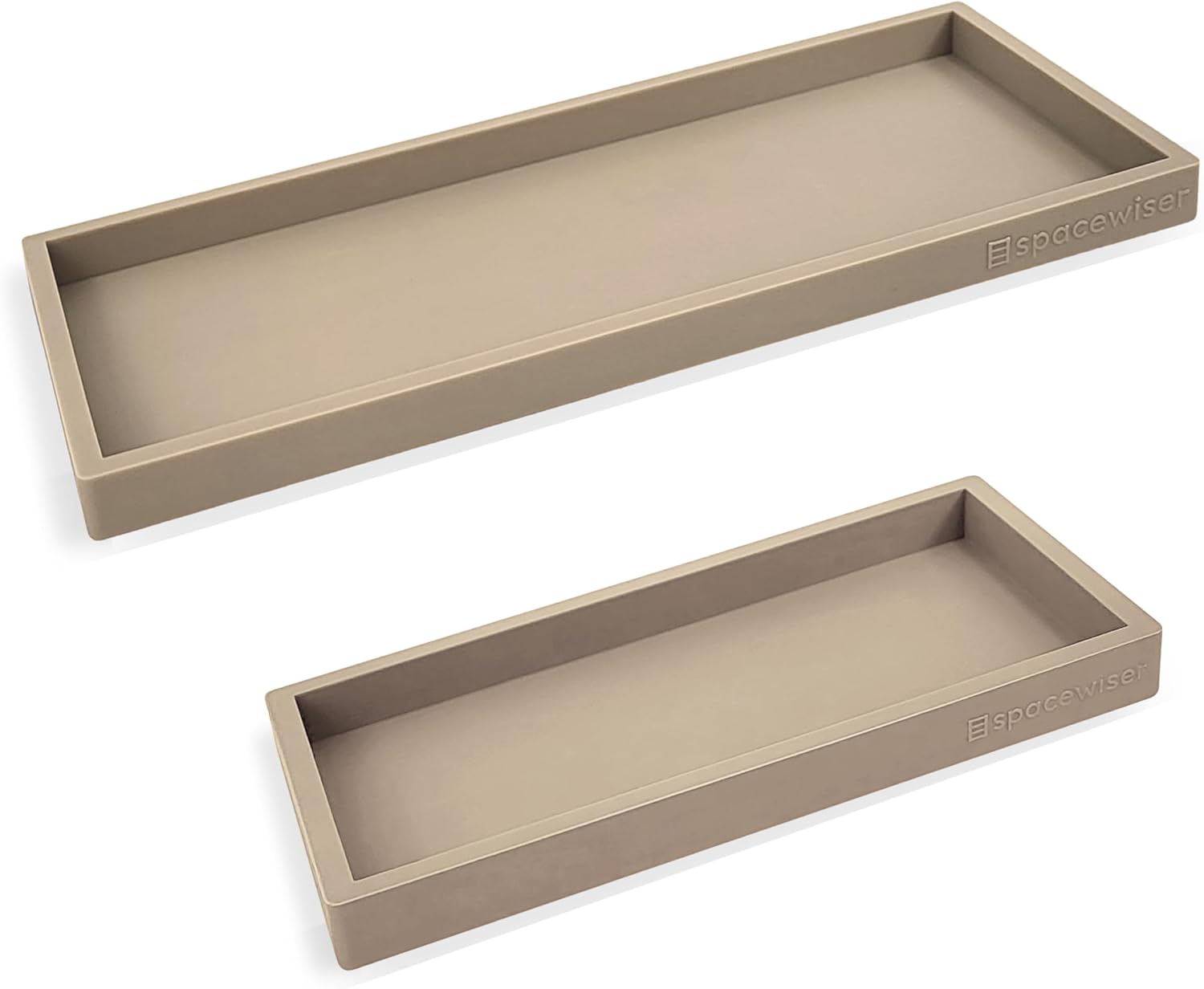 Countertop and Vanity Tray Set - Shatterproof Silicone Trays