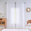 ALIGOGO 120 in Curtains 2 Panels White Voile Lace - Long Floor