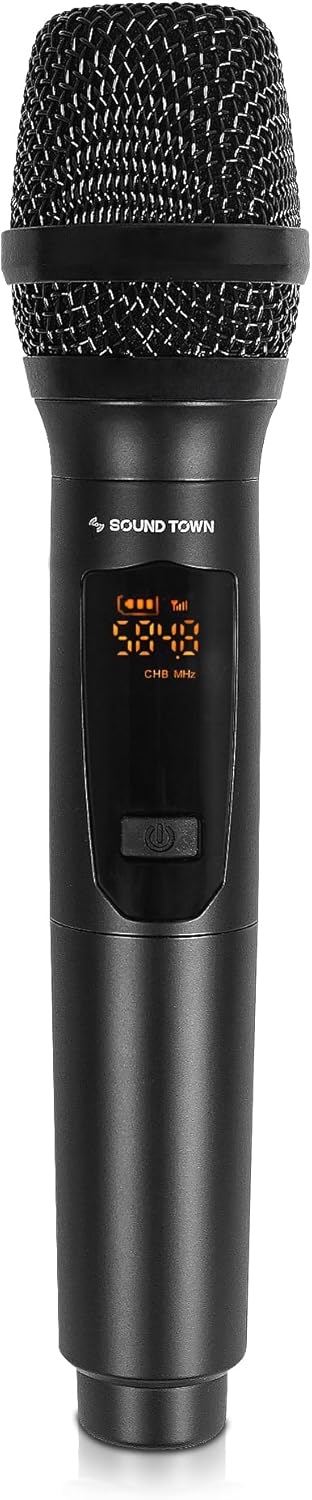 Sound Town Wireless Metal Handheld Microphone with 8 Channels