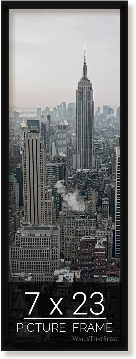 7x23 Black Picture Frame for Puzzles, Posters, and Photos