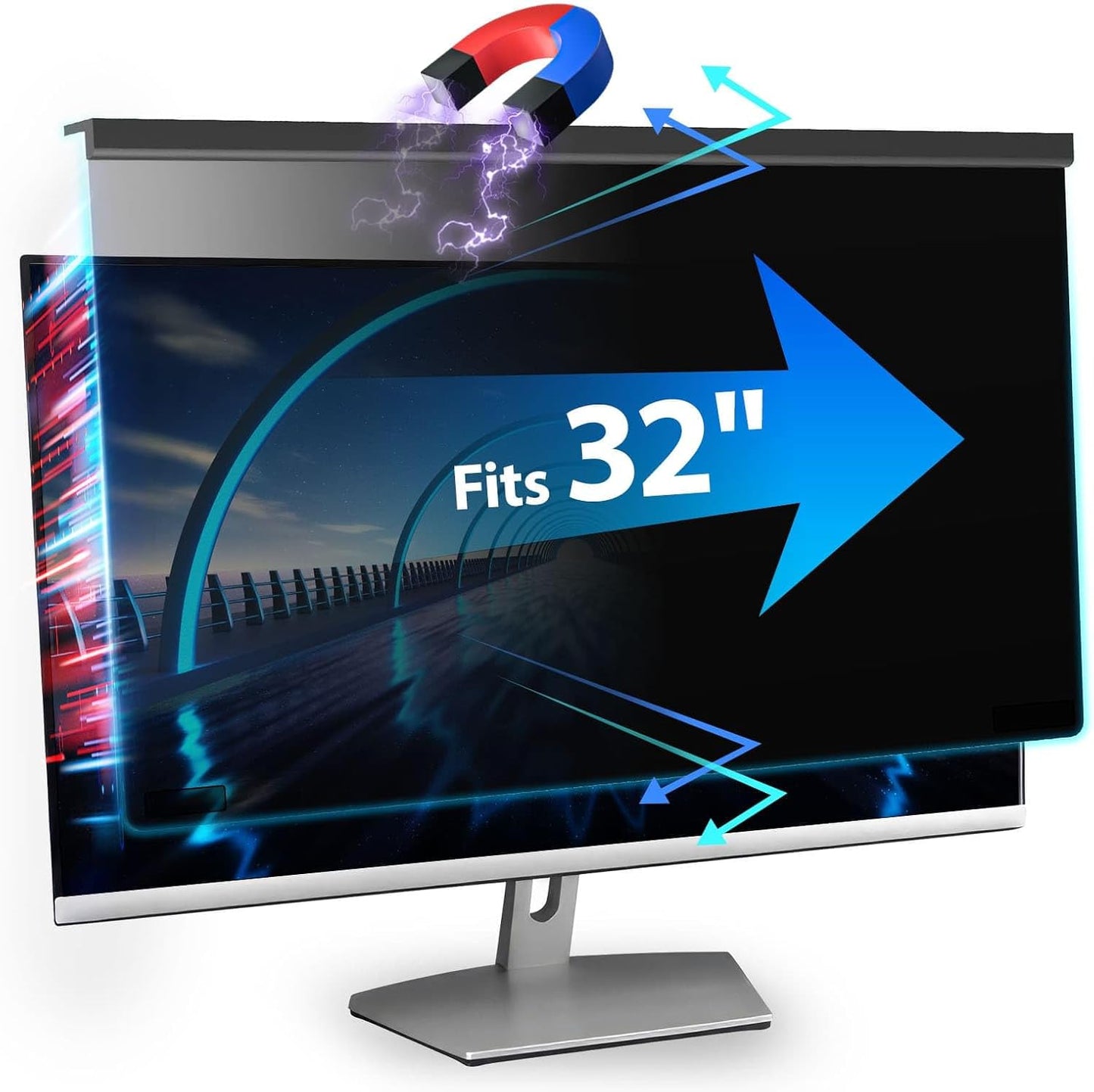 Magnetic Computer Privacy Screen 32 Inch for Secure Viewing