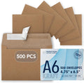 MOS A6 Kraft Envelopes 4.75 x 6.5 in 500 Pack - Heavyweight Self-Seal