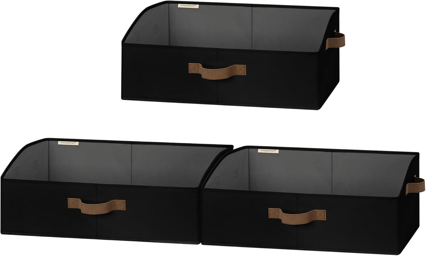 Trapezoid Organizer Box for Shelves - StorageWorks 3-Pack