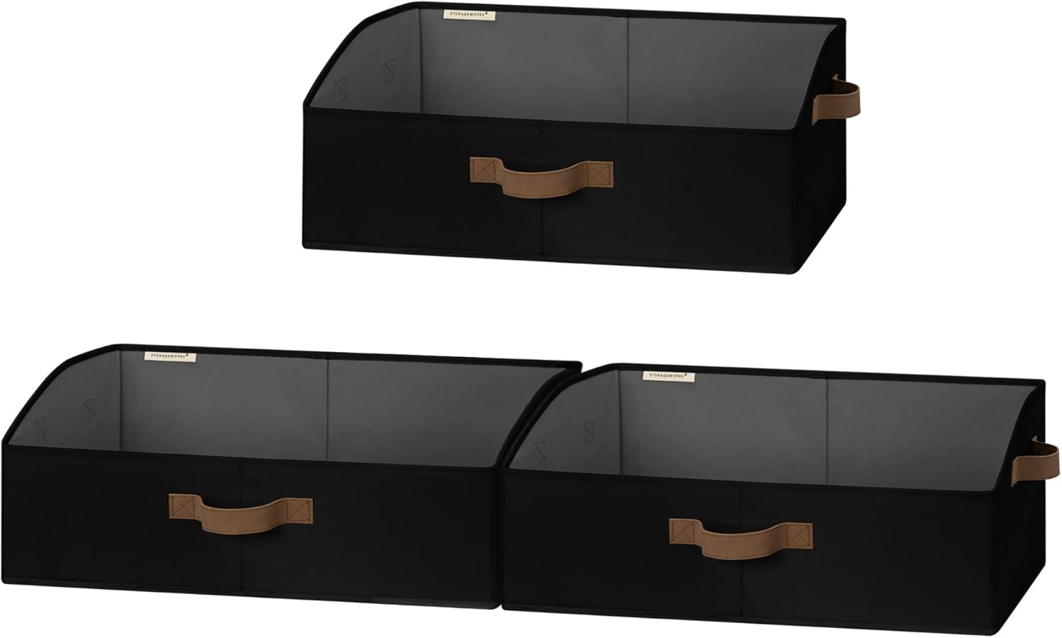 Trapezoid Organizer Box for Shelves - StorageWorks 3-Pack