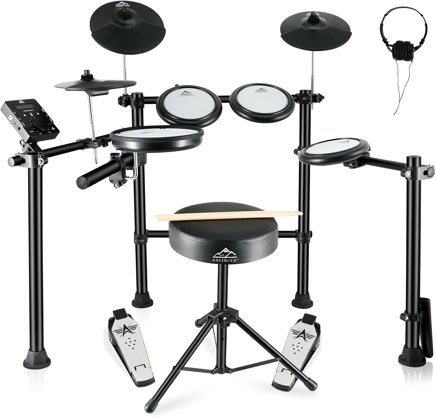 EASTROCK Electric Drum Set with Mesh Pads for Beginners
