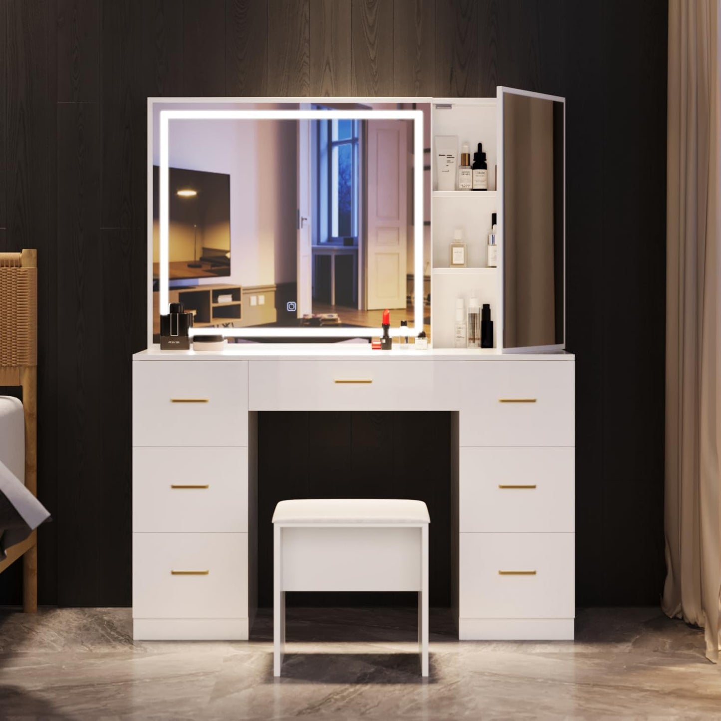 Adjustable Brightness Vanity Set - White