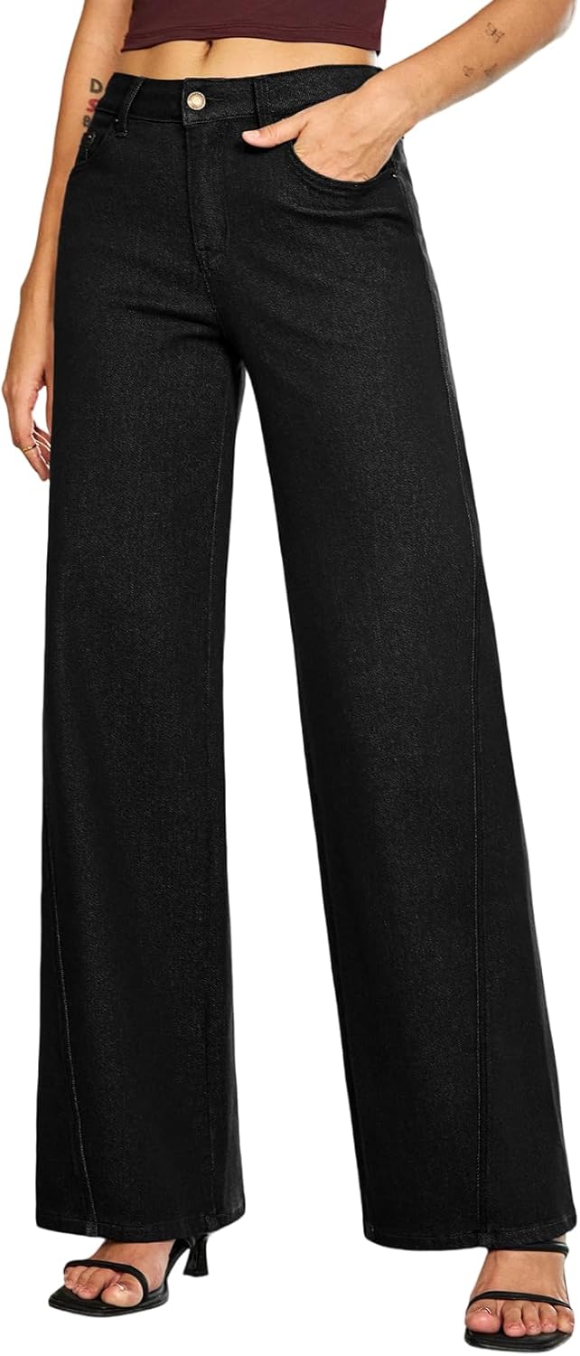 Sidefeel Women's Baggy Wide Leg Jeans for Effortless Style