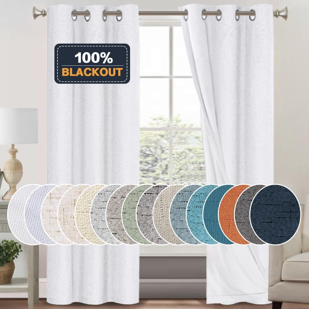 PrinceDeco Black Out Curtains 84 Inch Long for Bedroom Living Room