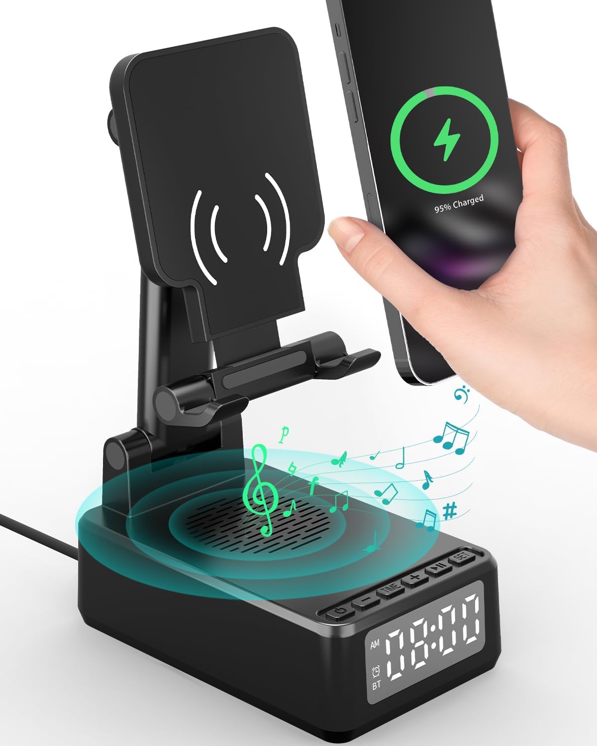 3-in-1 Wireless Charger & Speaker by Bitswolee