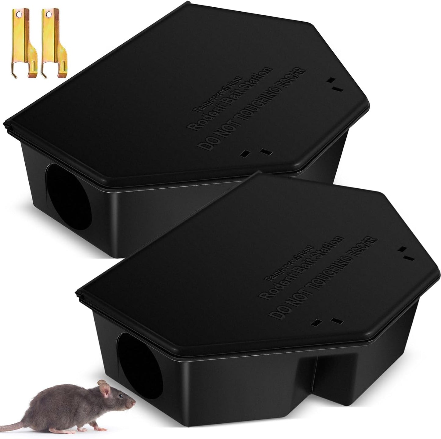 Qualirey Rat Bait Station 2 Pcs for Safe Rodent Control