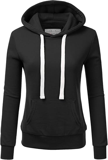 DOUBLJU Basic Lightweight Pullover Hoodie for Women - Stylish Comfort