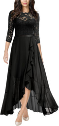 Miusol Women's Elegant Floral Lace Ruffle Bridesmaid Maxi Dress Other